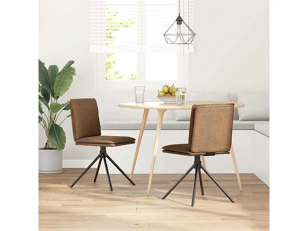 Eetkamerstoel kunstsuède bruin