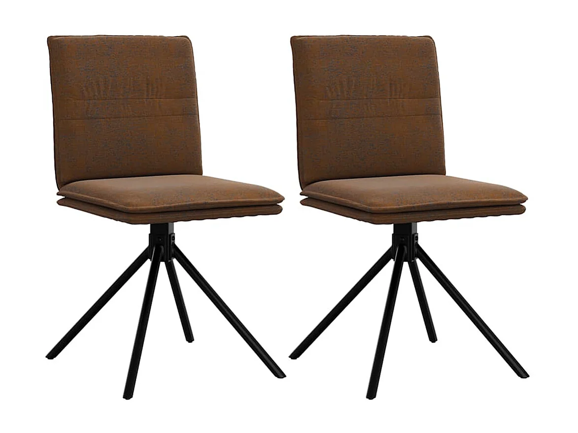 Chaise à manger marron similicuir daim