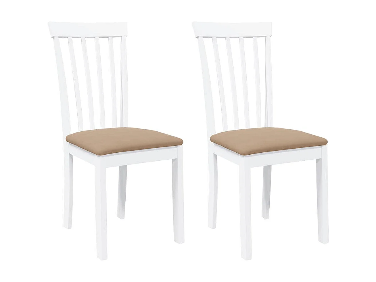 Chaises à manger coussins 2 pièces blanc bois massif caoutchouc