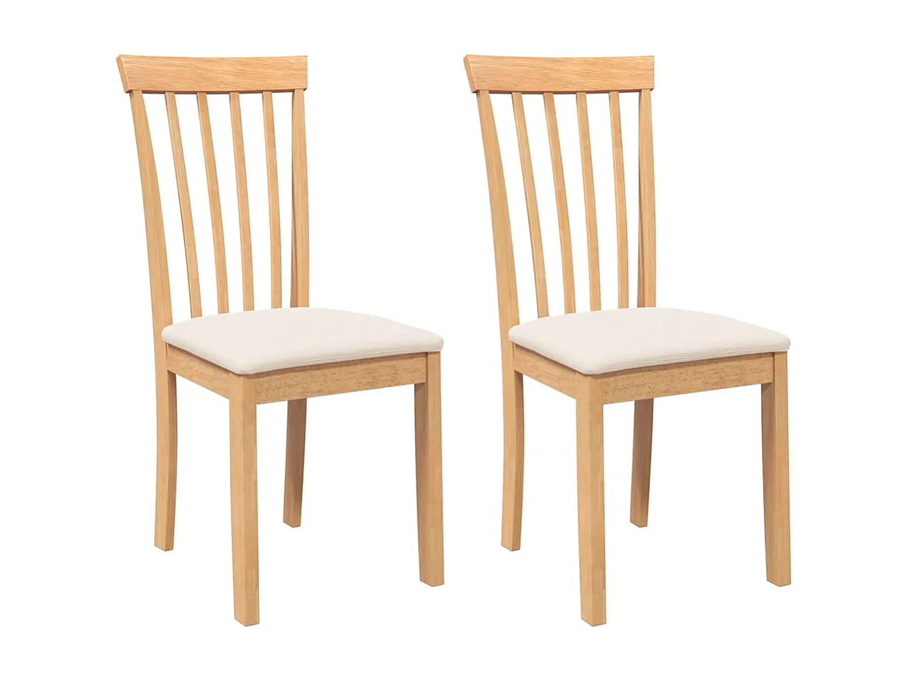 Sillas de comedor con cojines 2unidades madera maciza natural caucho