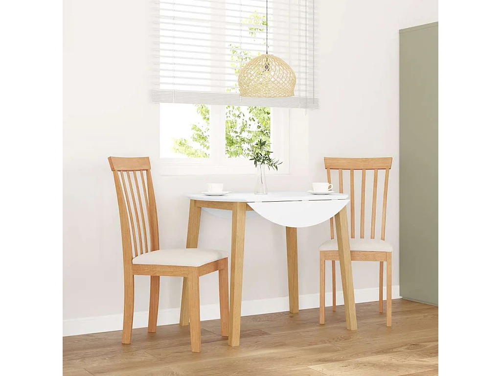 Sillas de comedor con cojines 2unidades madera maciza natural caucho