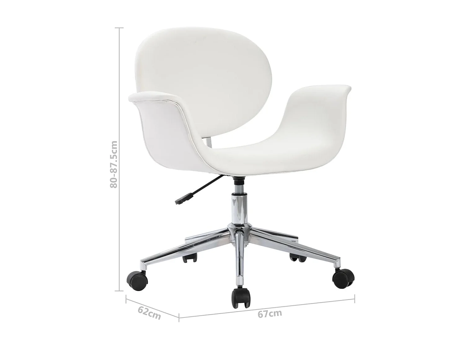 Chaise pivotante de salle à manger Blanc Similicuir