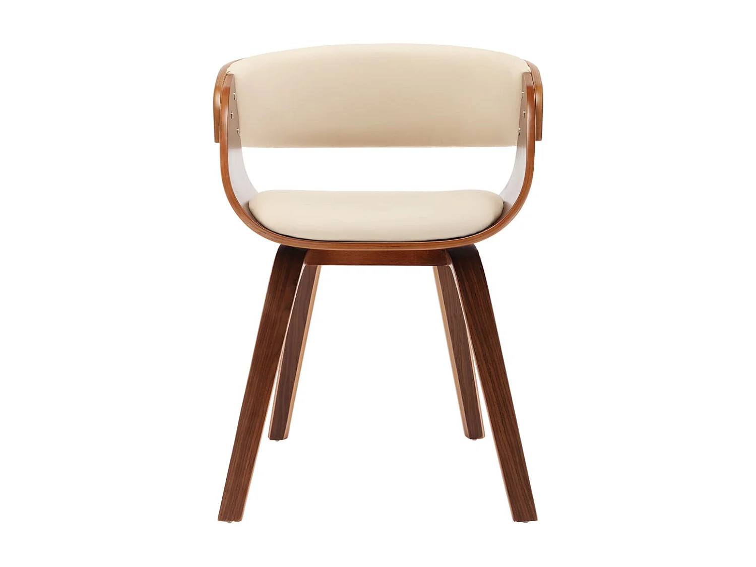 Chaise de salle à manger Crème Bois courbé et similicuir