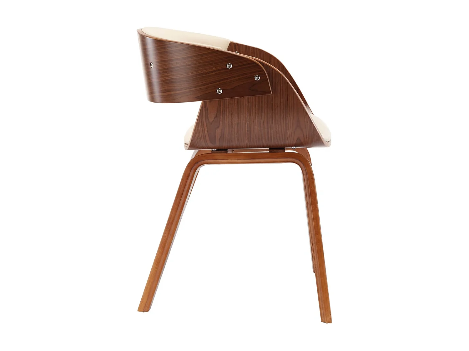 Chaise de salle à manger Crème Bois courbé et similicuir