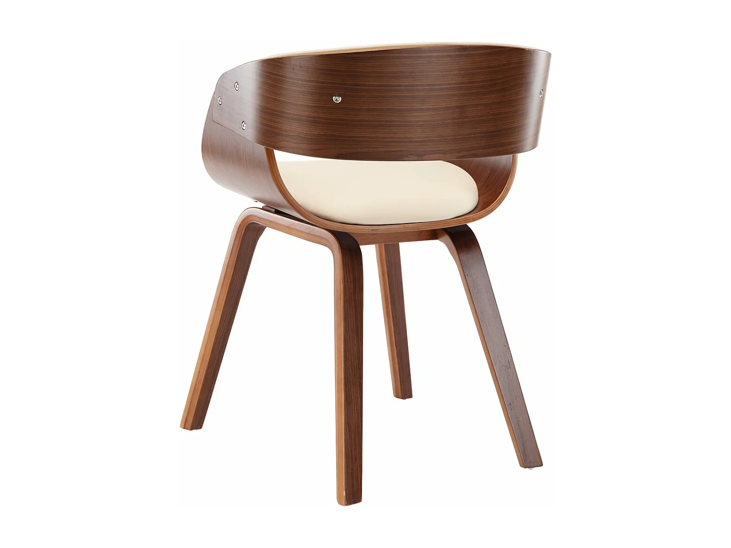 Chaise de salle à manger Crème Bois courbé et similicuir