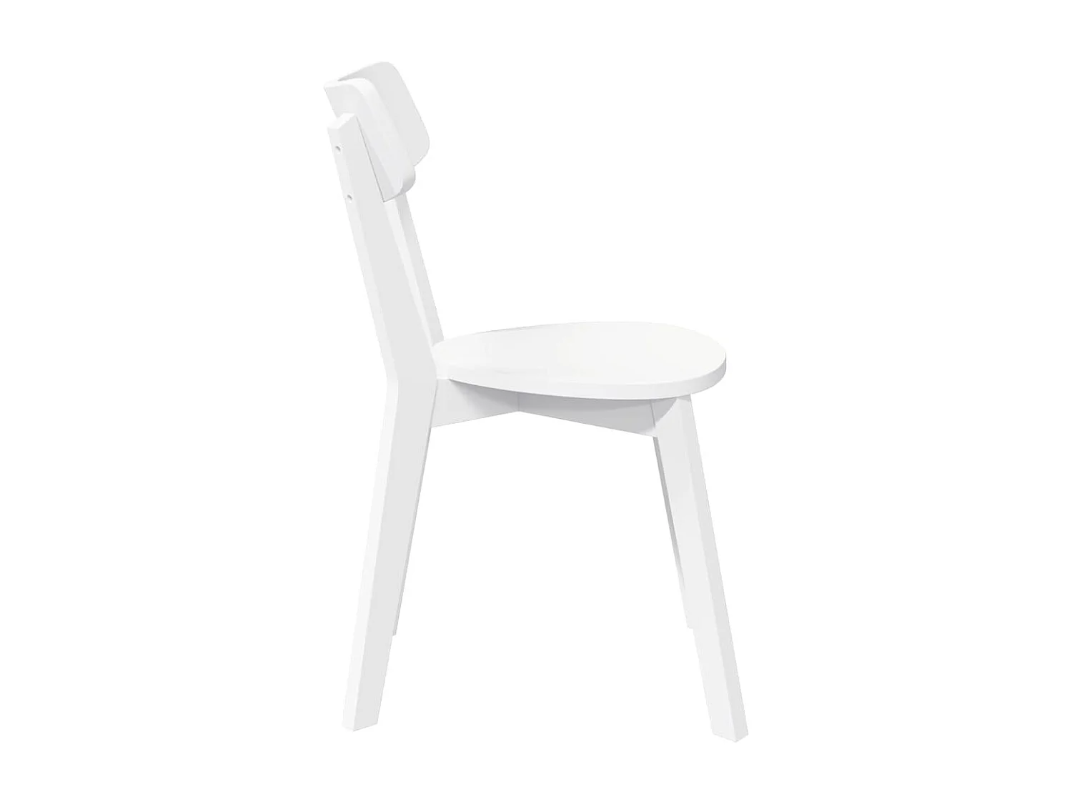 Chaises à manger 2 pièces blanc bois massif caoutchouc