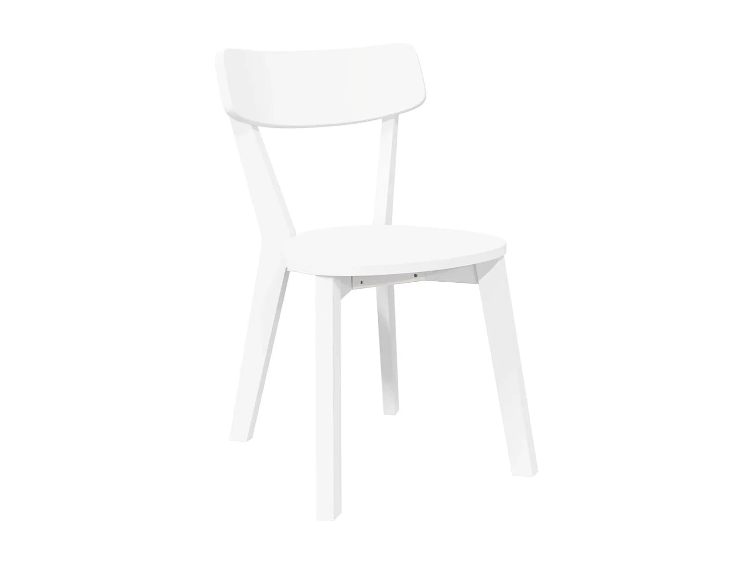 Chaises à manger 2 pièces blanc bois massif caoutchouc