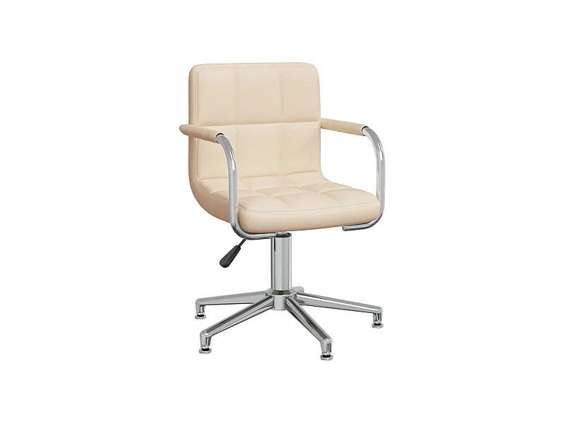 Chaise pivotante de salle à manger Crème Tissu