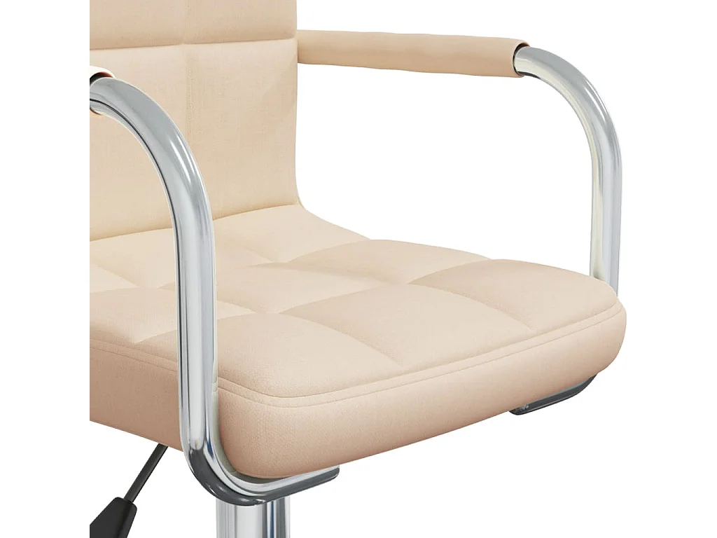 Chaise pivotante de salle à manger Crème Tissu