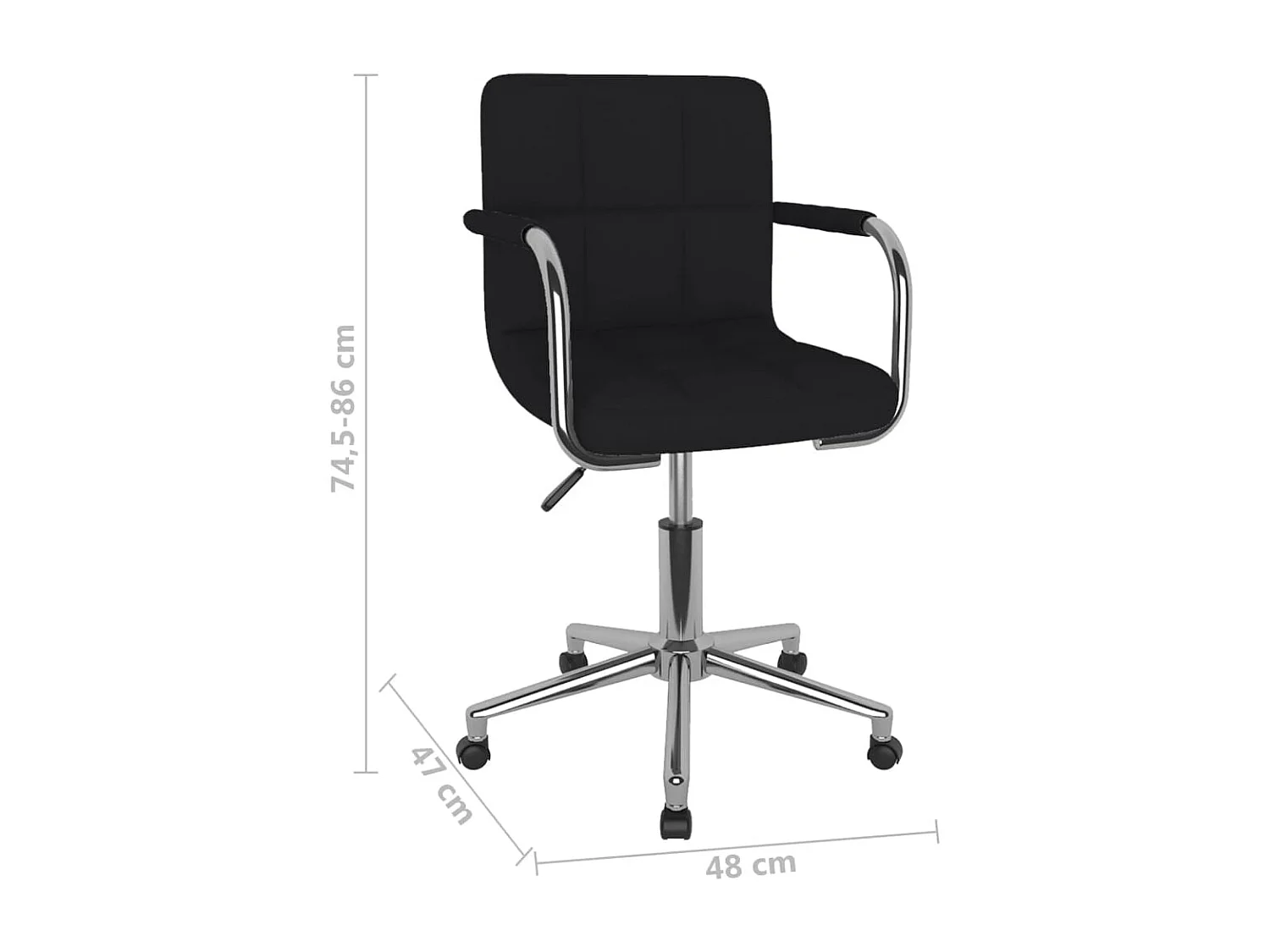 Silla de comedor giratoria tela negro