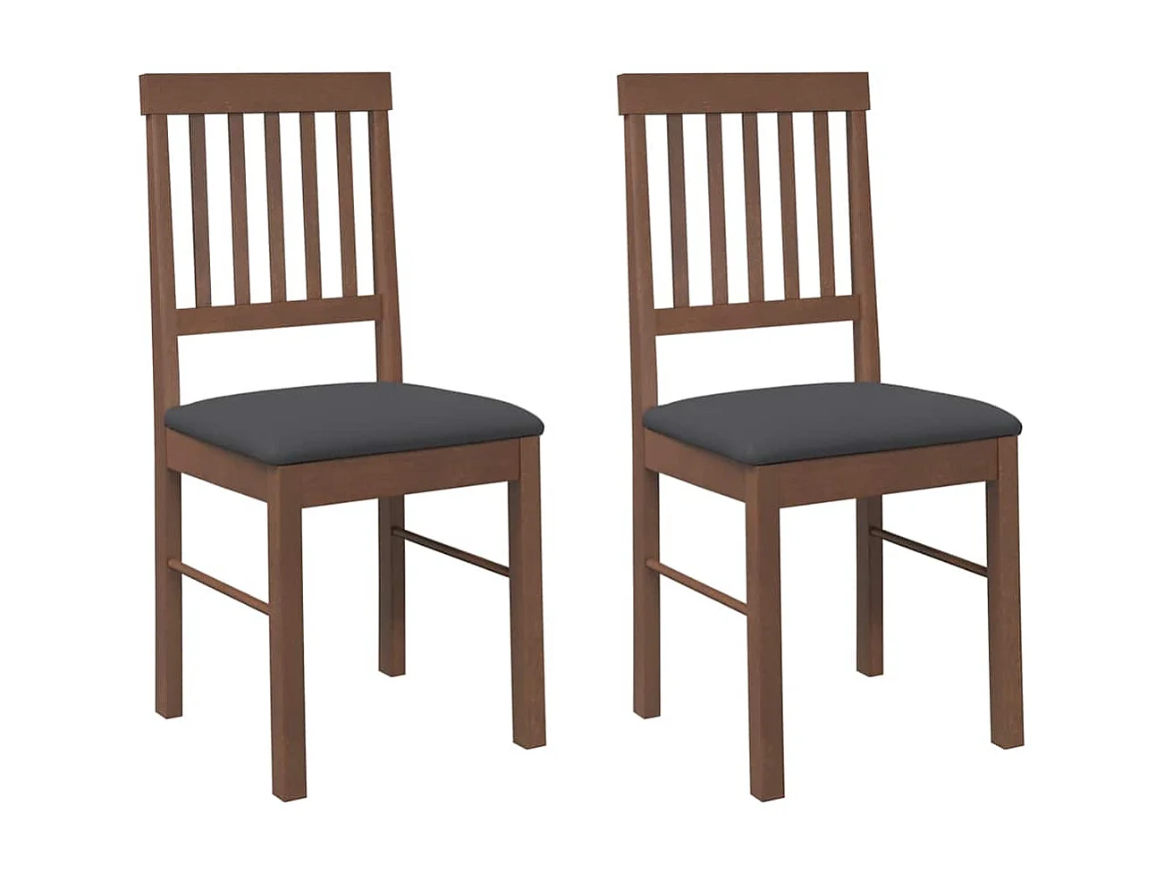 Chaises à manger coussins 2 pièces marron bois massif caoutchouc