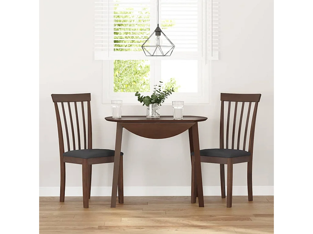 Cadeiras de jantar com almofadões 2 peças madeira maciça castanho