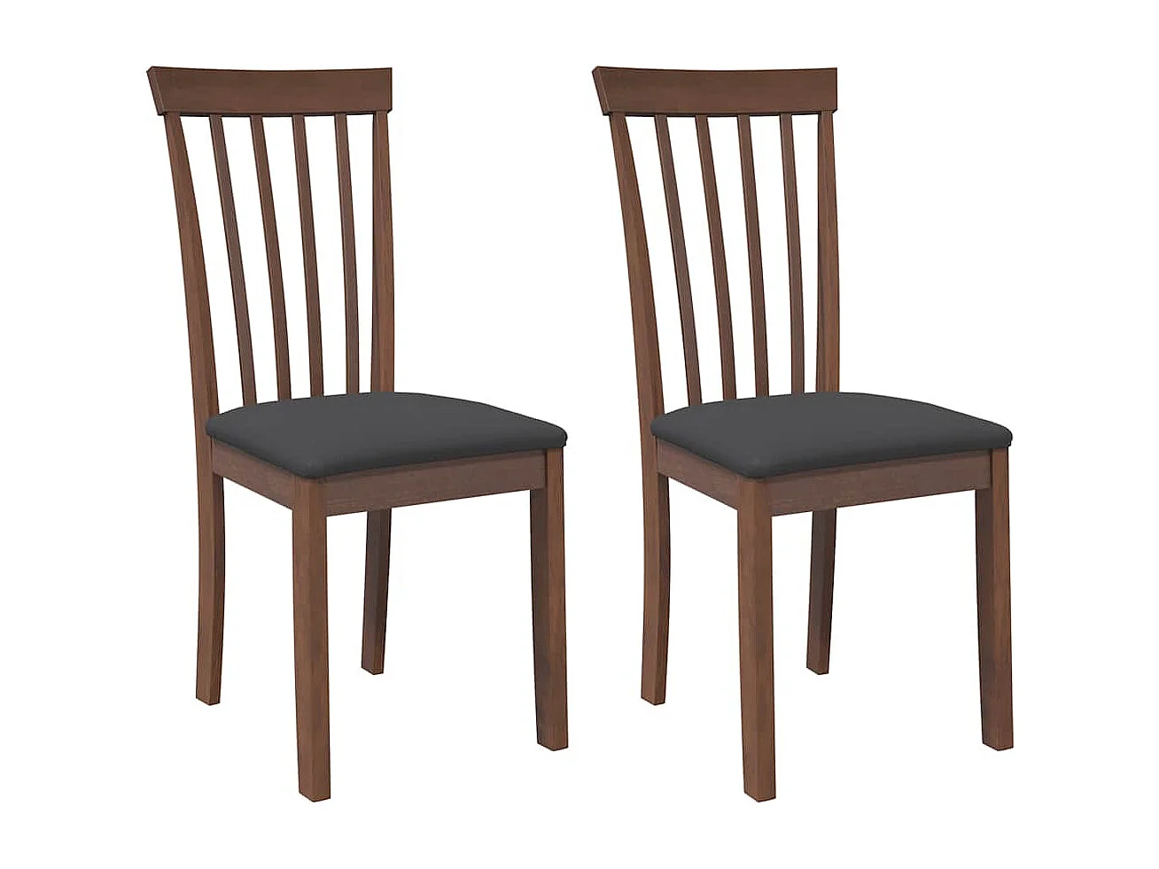 Chaises à manger coussins 2 pièces marron bois massif caoutchouc