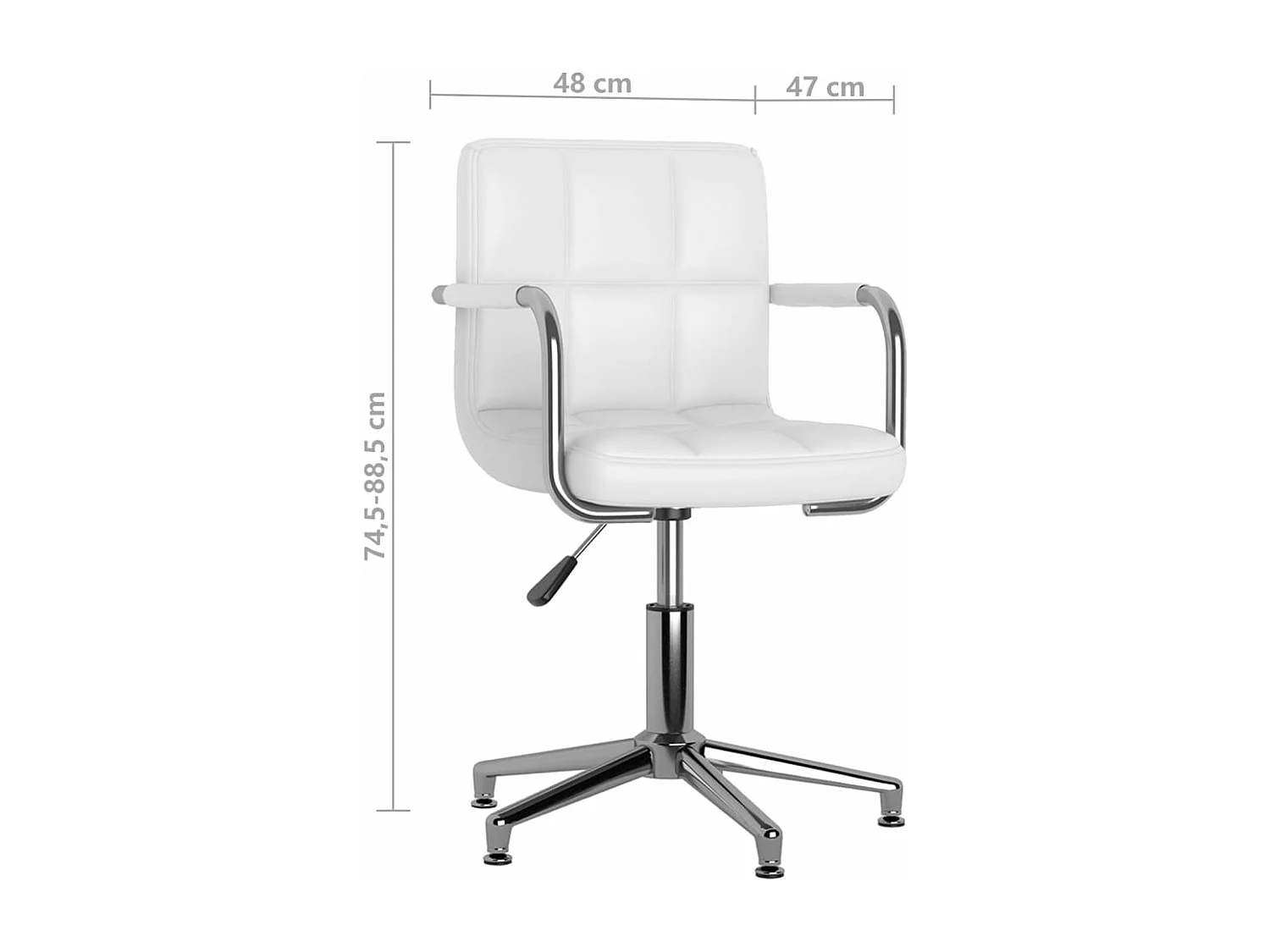 Chaise pivotante de salle à manger Blanc Similicuir