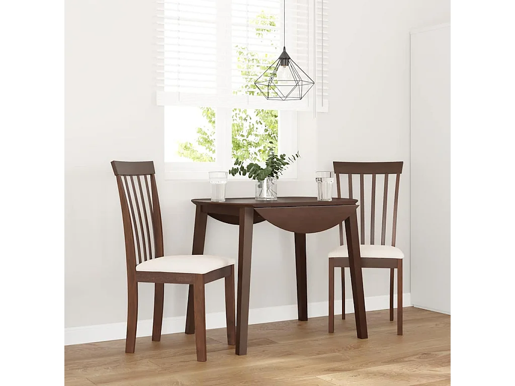 Chaises à manger coussins 2 pièces marron bois massif caoutchouc