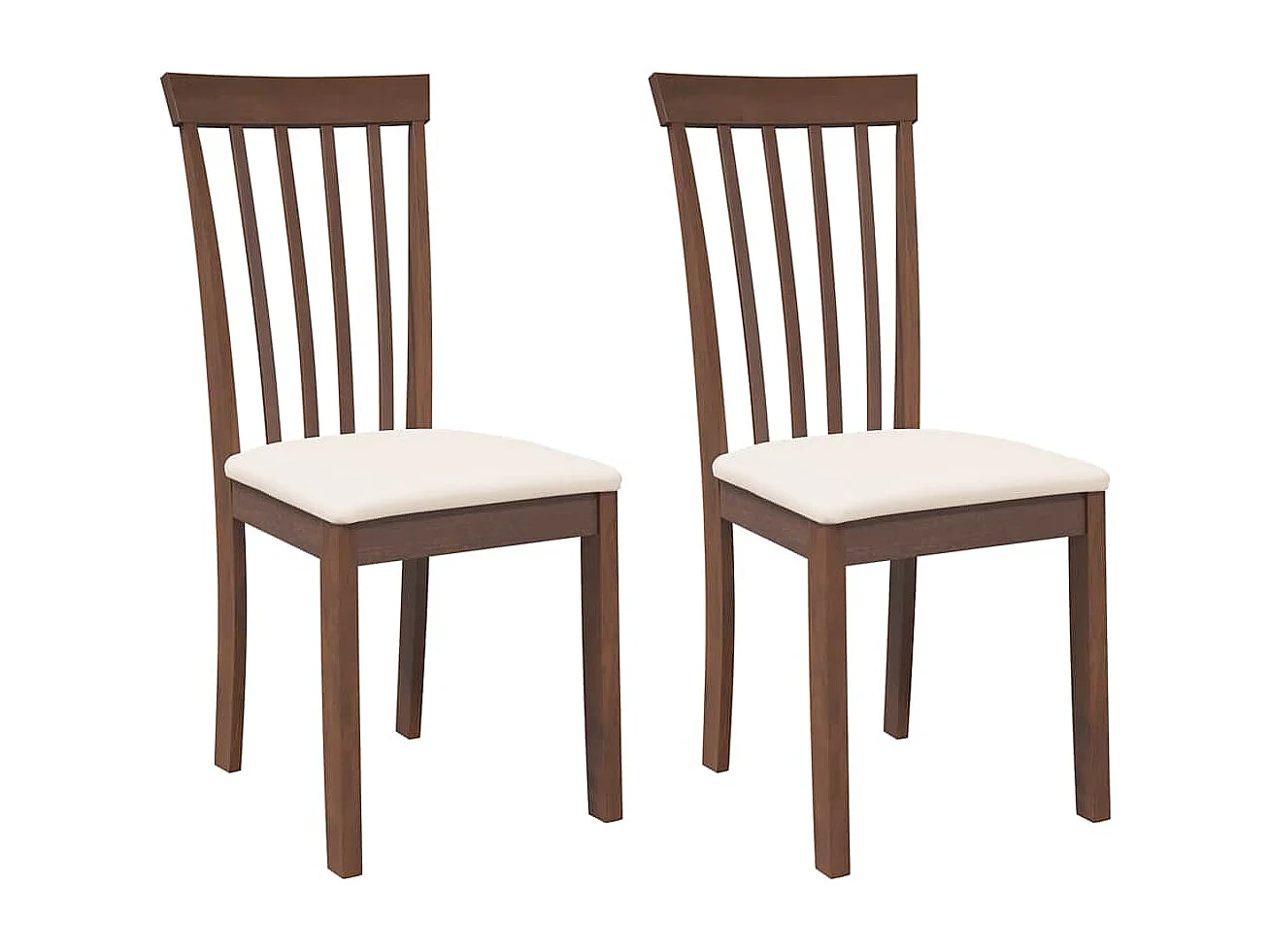 Chaises à manger coussins 2 pièces marron bois massif caoutchouc