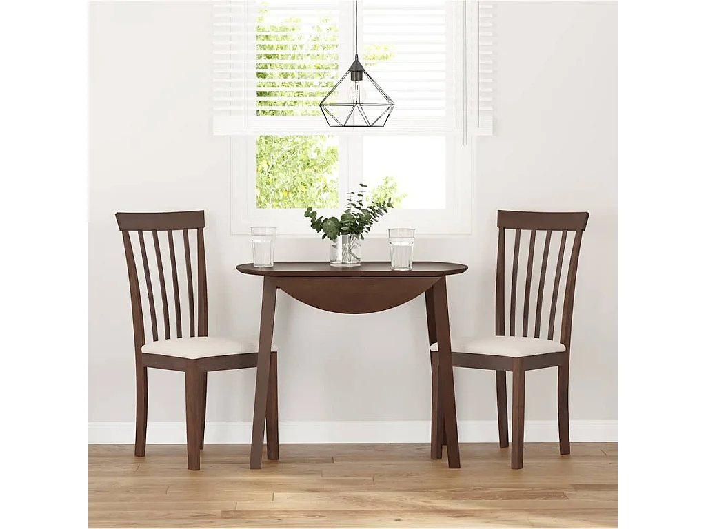 Chaises à manger coussins 2 pièces marron bois massif caoutchouc