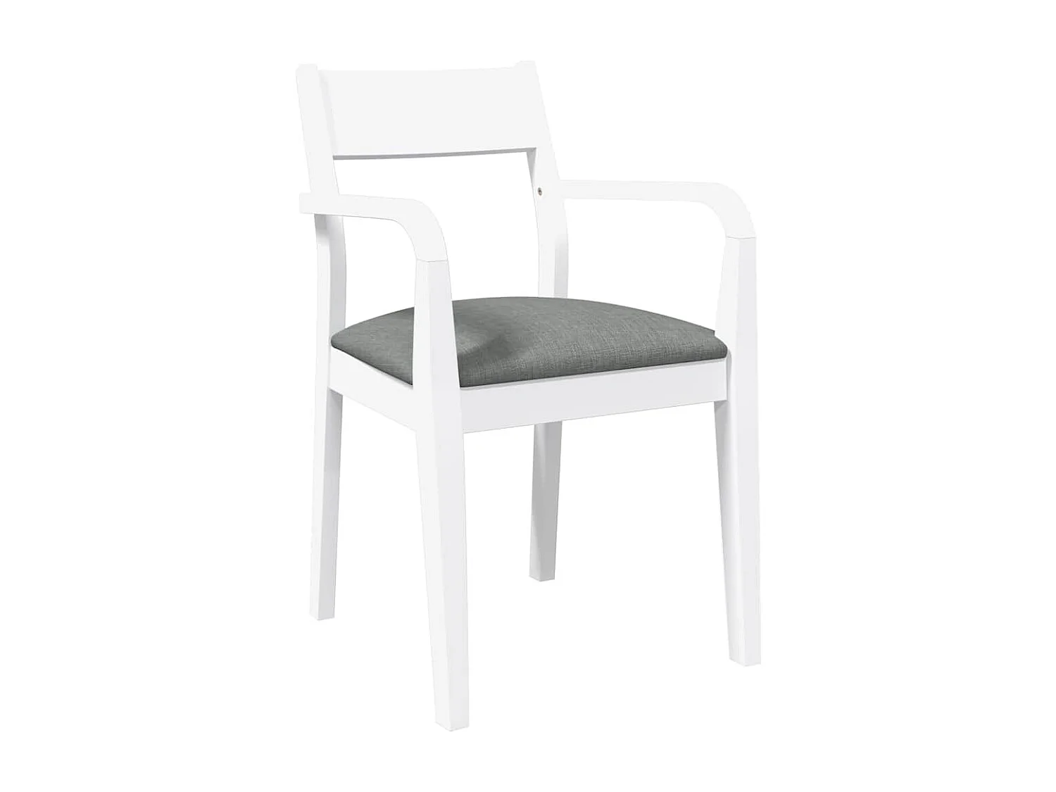 Chaises à manger coussins 2 pièces blanc bois massif caoutchouc