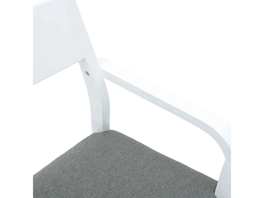 Chaises à manger coussins 2 pièces blanc bois massif caoutchouc