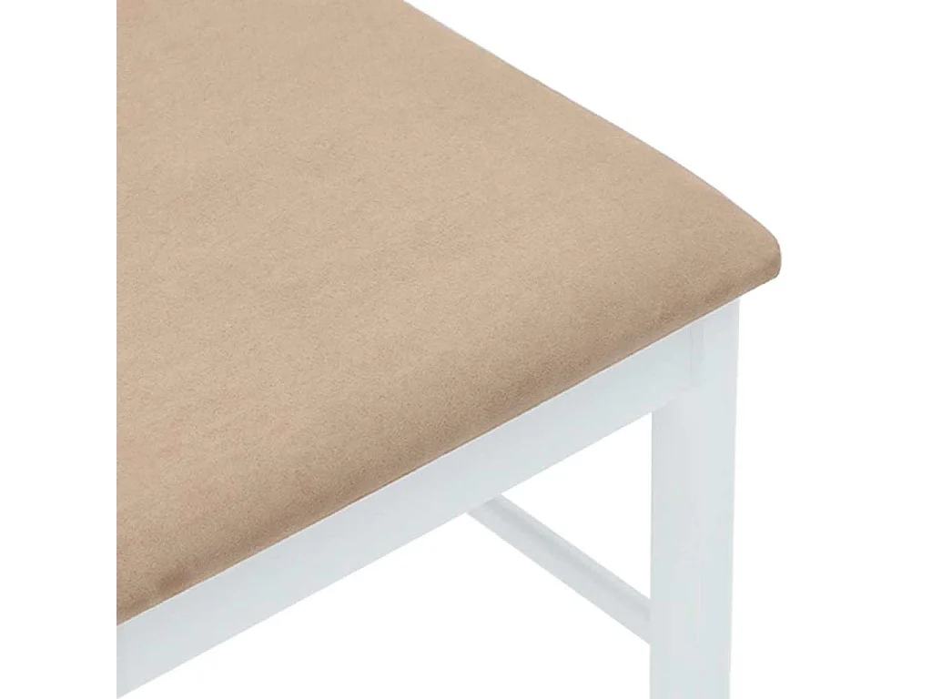 Chaises à manger coussins 2 pièces blanc bois massif caoutchouc