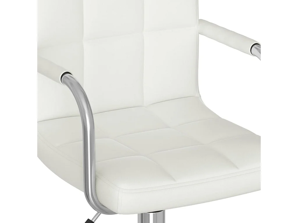 Silla de comedor giratoria cuero sintético blanco