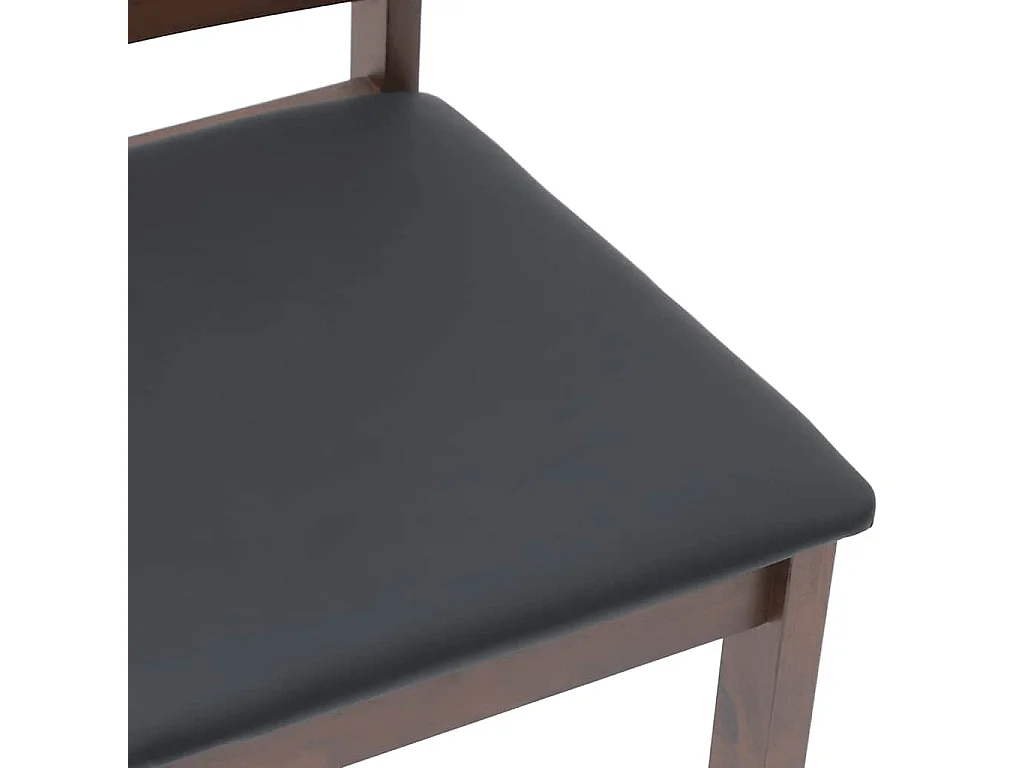 Chaises à manger coussins 2 pièces marron bois massif caoutchouc