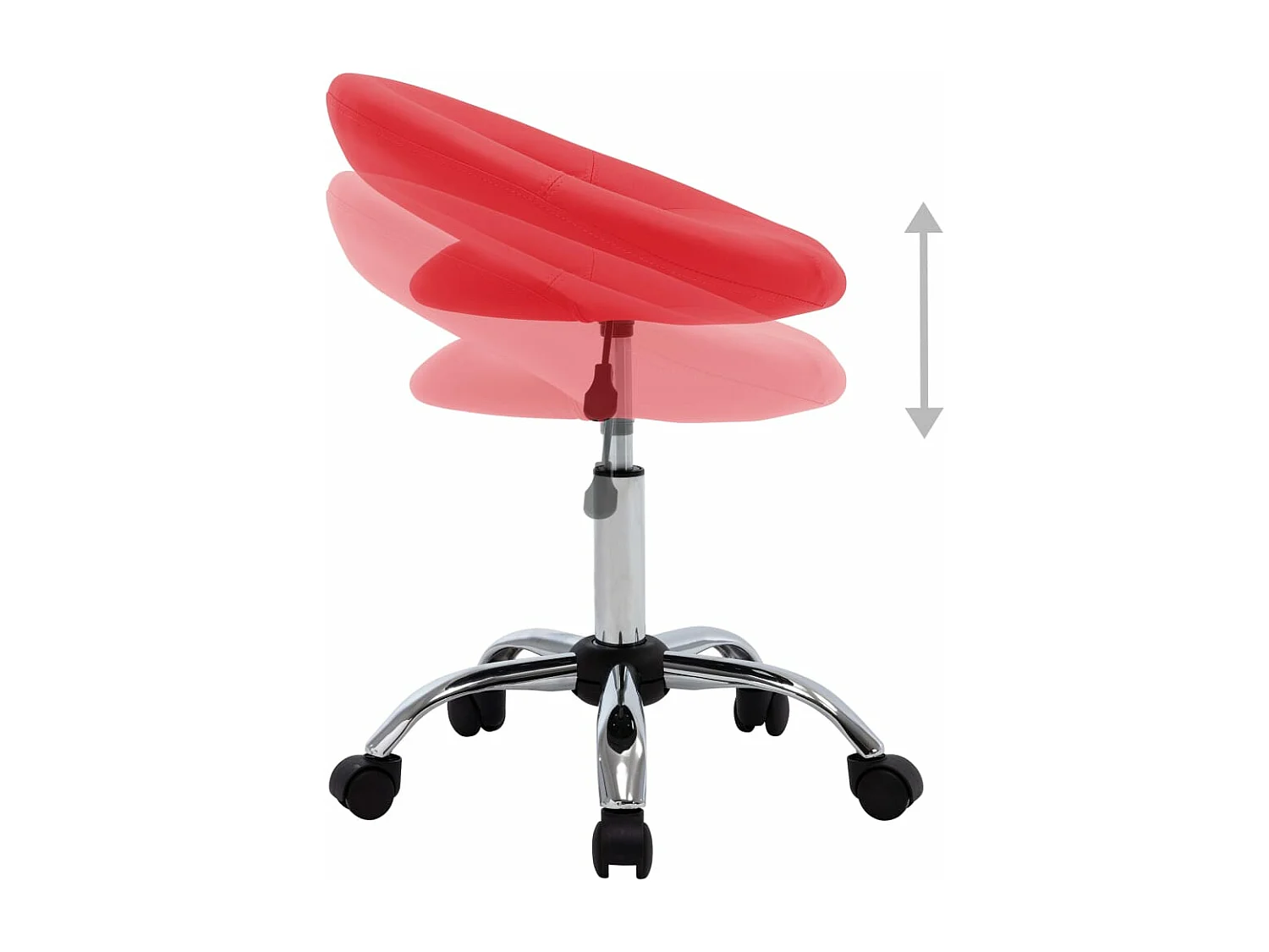 Chaise pivotante à dîner Rouge Similicuir