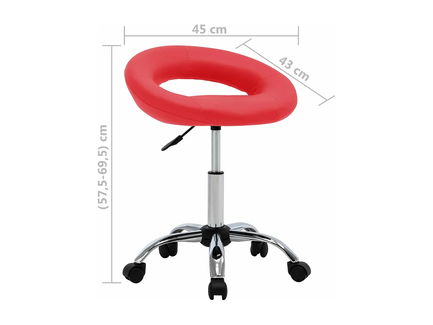 Chaise pivotante à dîner Rouge Similicuir