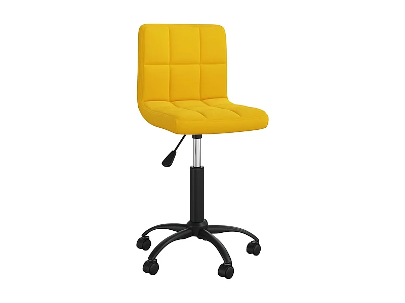 Silla de comedor giratoria de terciopelo amarillo mostaza