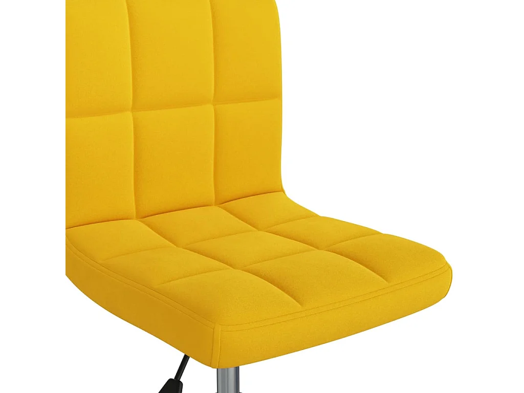 Chaise pivotante de salle à manger Jaune moutarde Velours