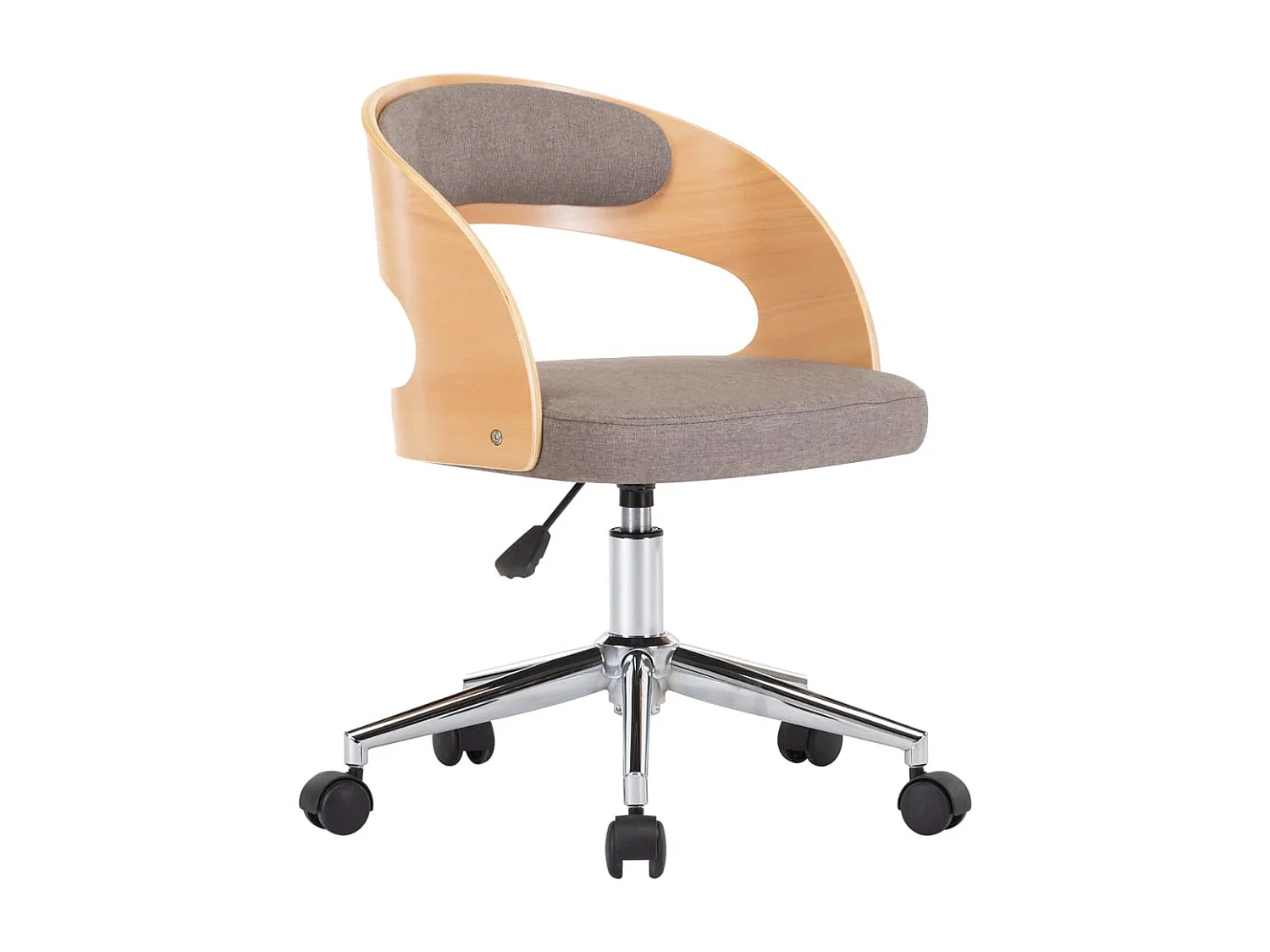 Chaise pivotante de salle à manger Taupe Bois courbé et tissu