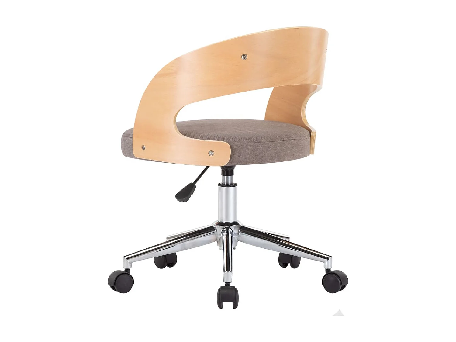 Chaise pivotante de salle à manger Taupe Bois courbé et tissu