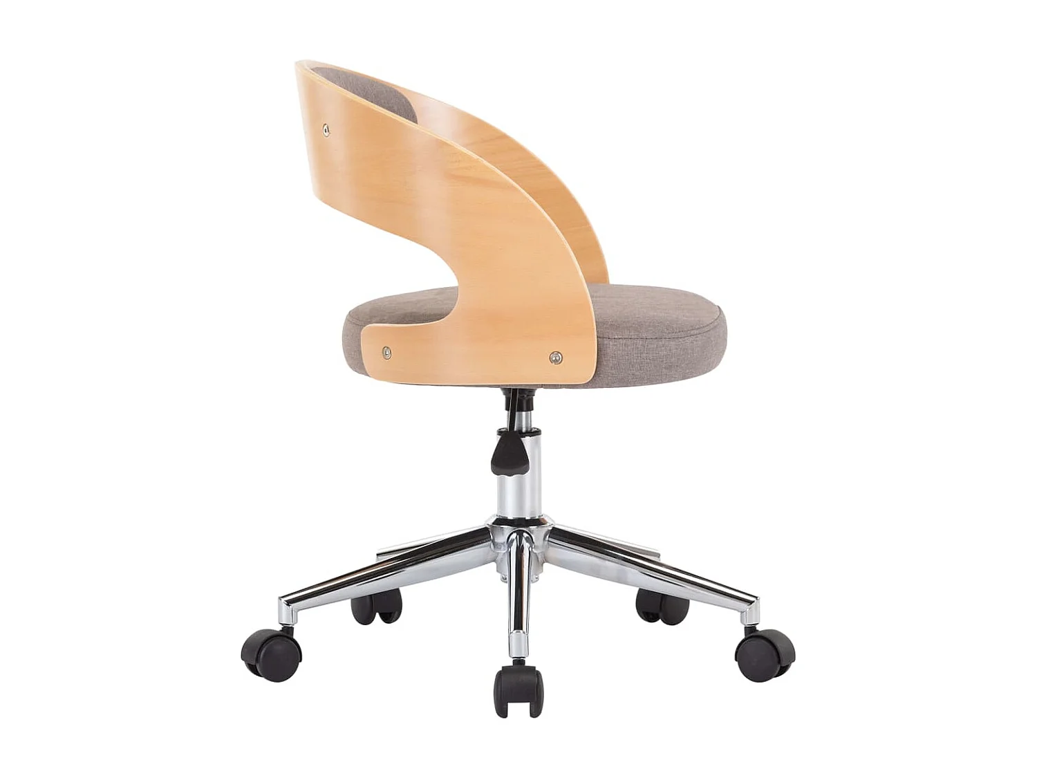 Chaise pivotante de salle à manger Taupe Bois courbé et tissu