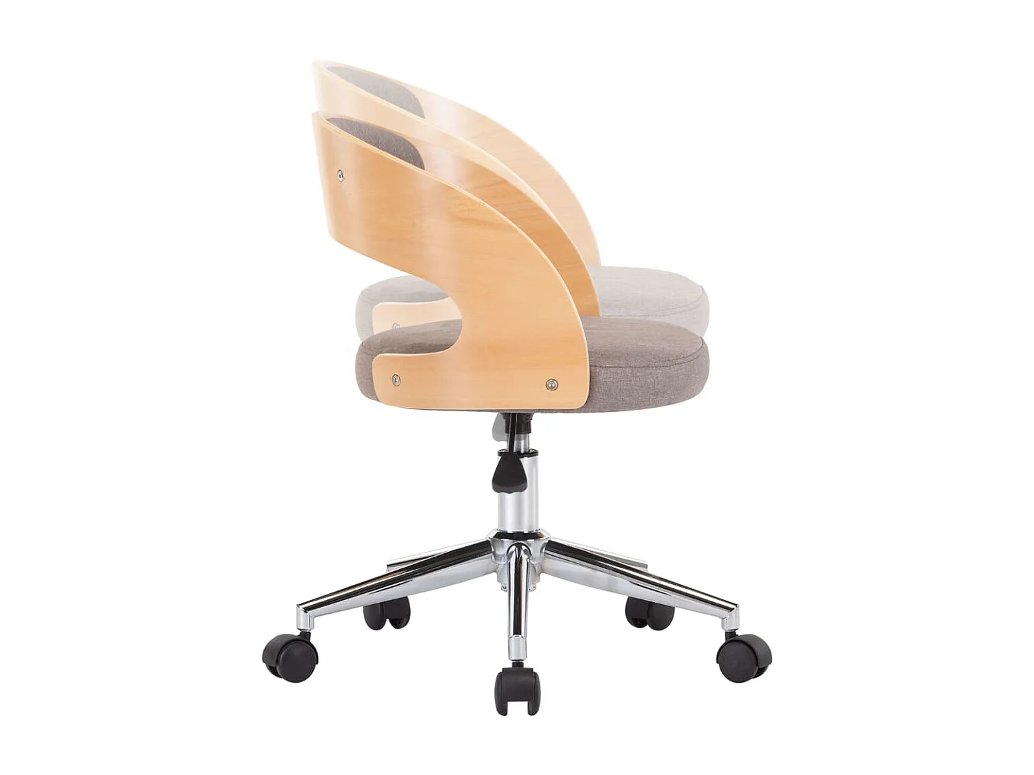 Chaise pivotante de salle à manger Taupe Bois courbé et tissu