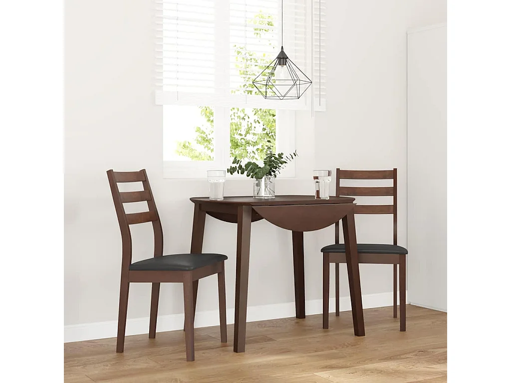 Chaises à manger coussins 2 pièces marron bois massif caoutchouc