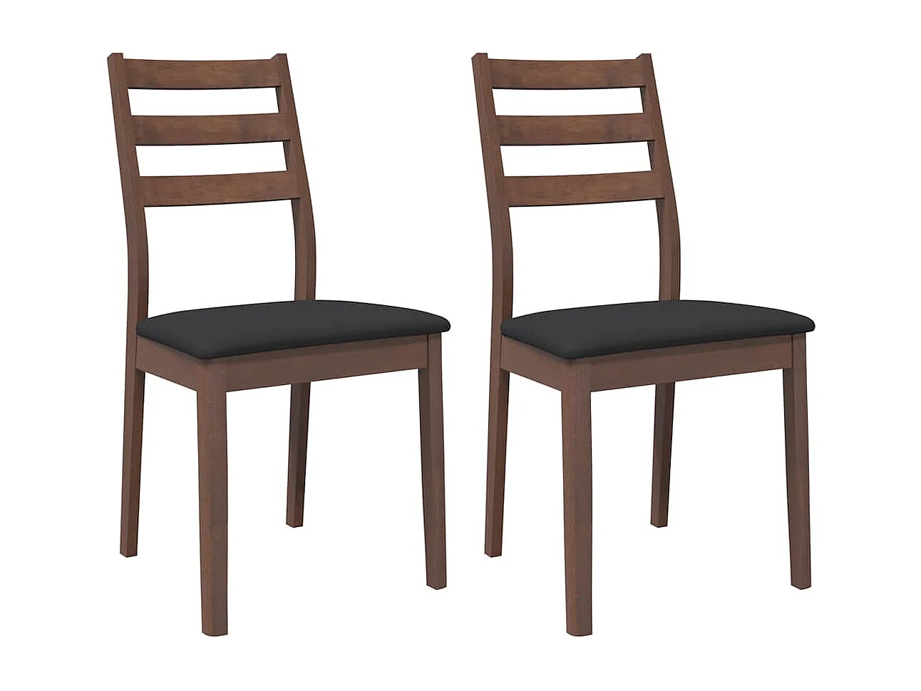 Chaises à manger coussins 2 pièces marron bois massif caoutchouc