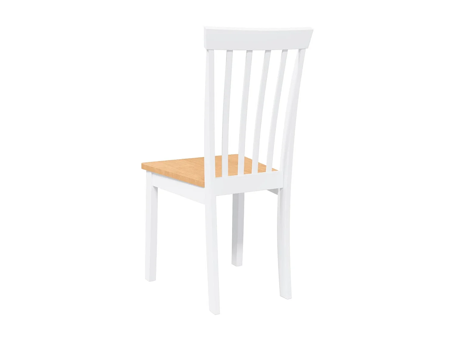 Chaises à manger 2 pièces blanc bois massif caoutchouc