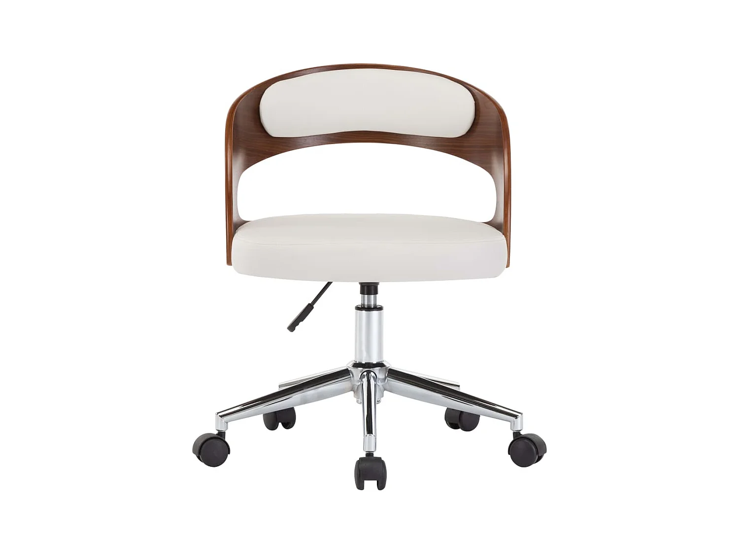 Chaise pivotante à dîner Blanc Bois courbé et similicuir