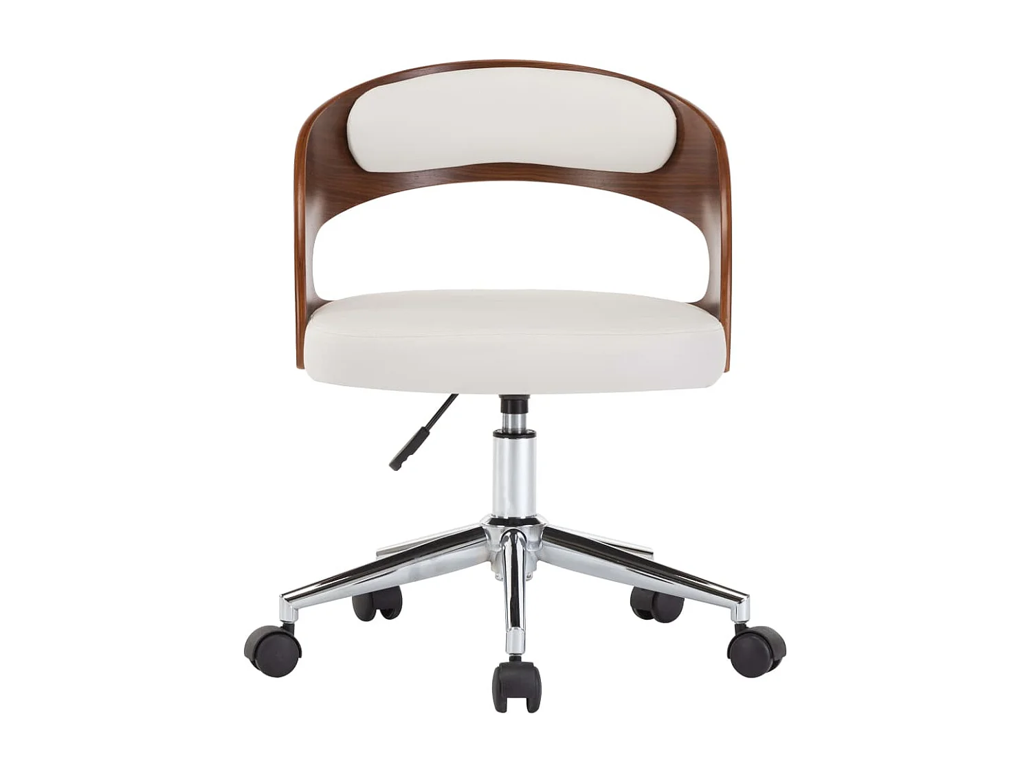 Silla comedor giratoria madera curvada cuero sintético blanco