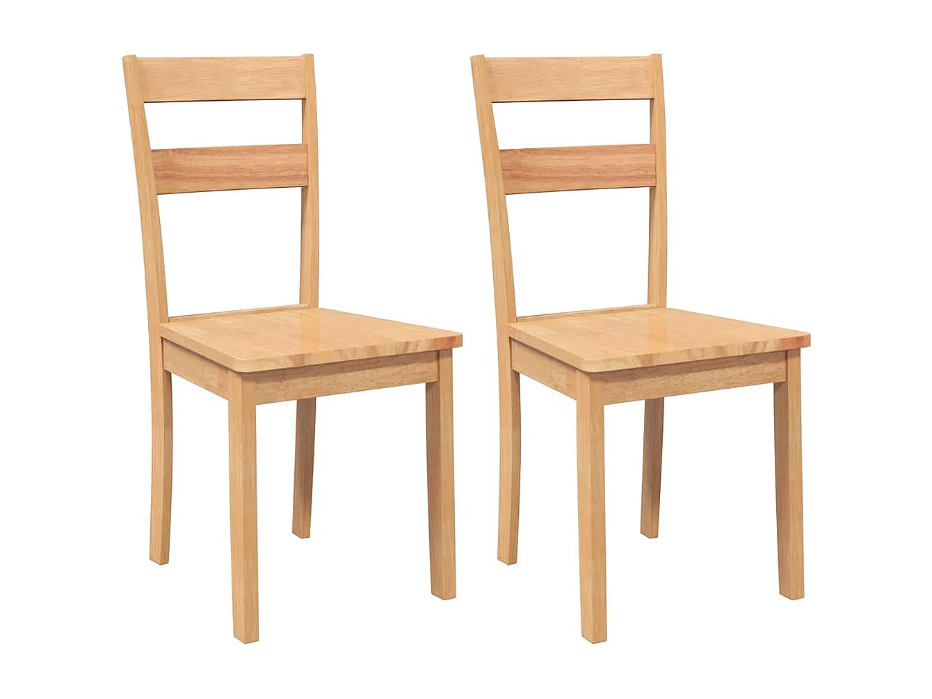 Sillas de comedor  2 unidades madera maciza natural caucho