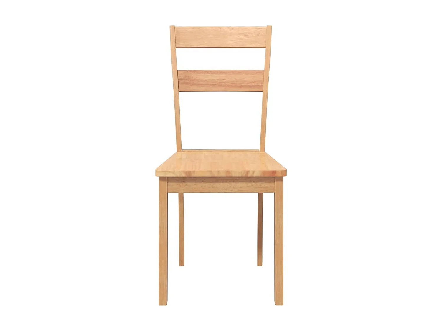 Chaises à manger 2 pièces bois massif naturel caoutchouc