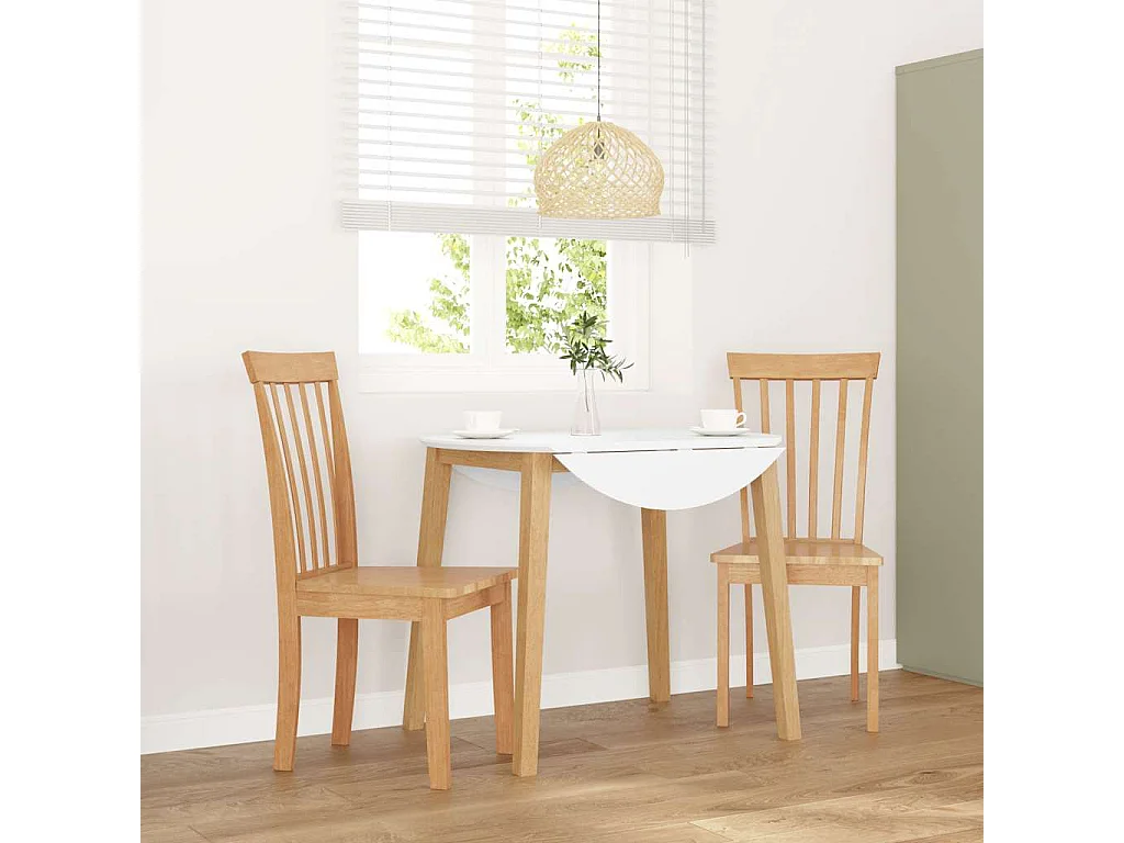 Sillas de comedor  2 unidades madera maciza natural caucho