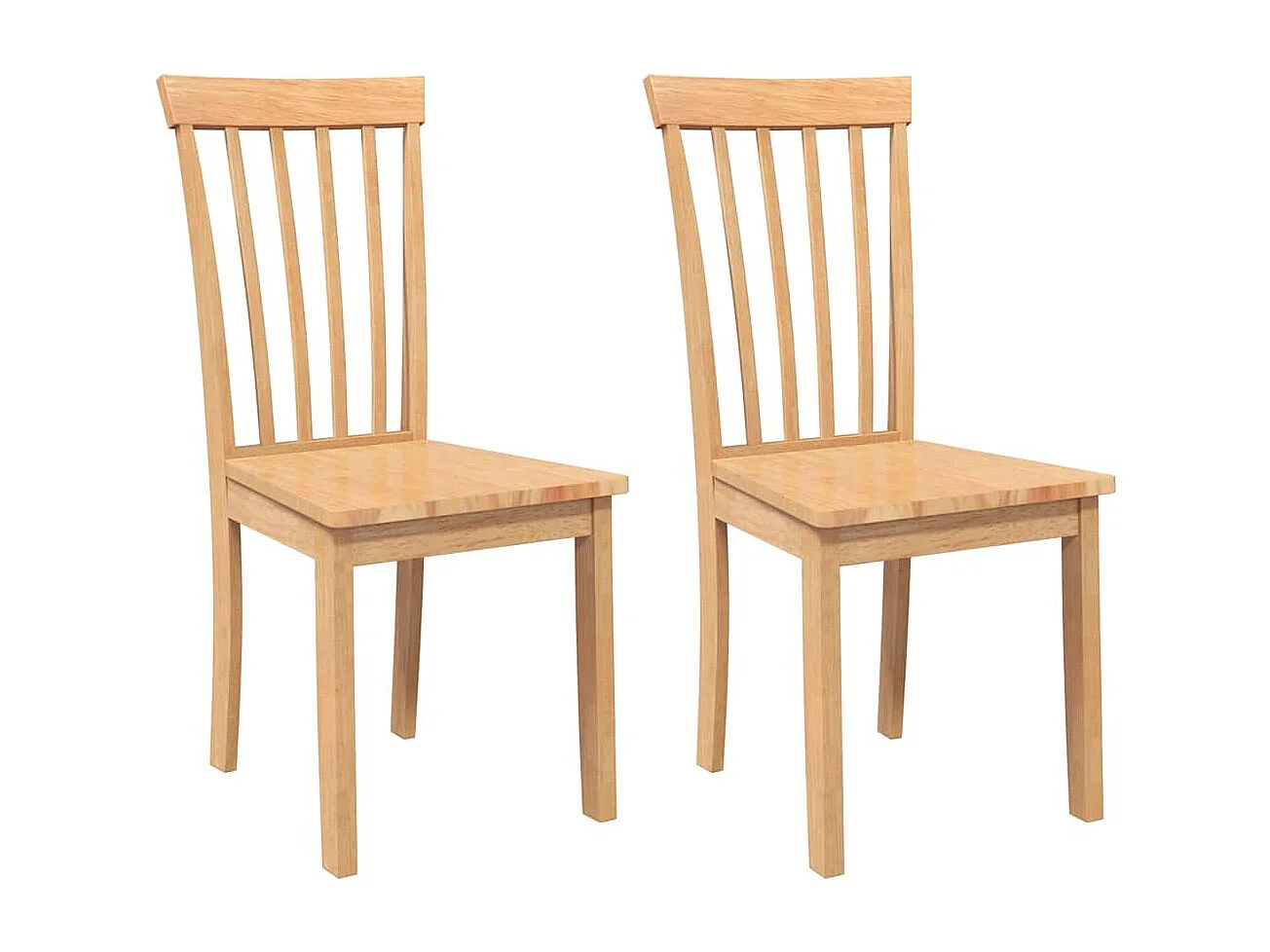 Sillas de comedor  2 unidades madera maciza natural caucho