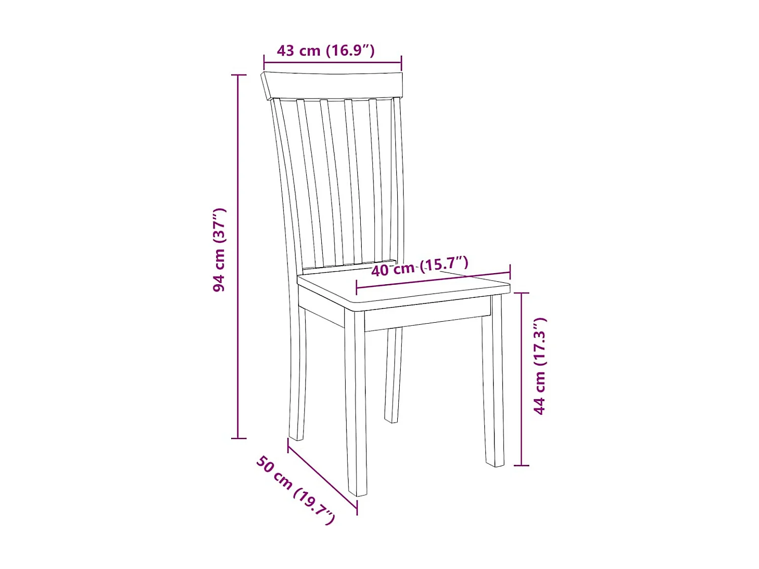 Sillas de comedor  2 unidades madera maciza natural caucho