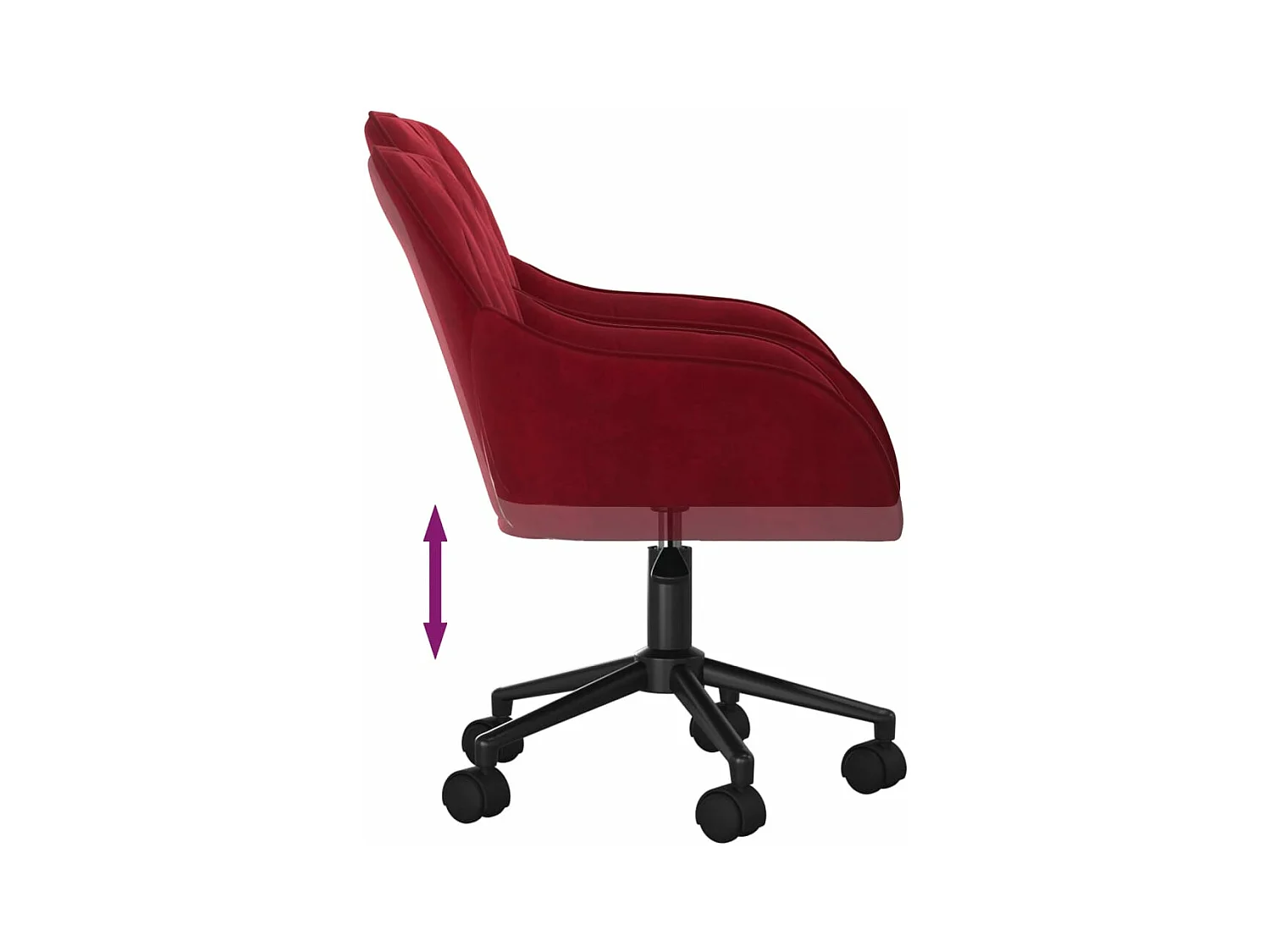 Cadeiras de jantar giratórias 2 peças veludo vermelho tinto