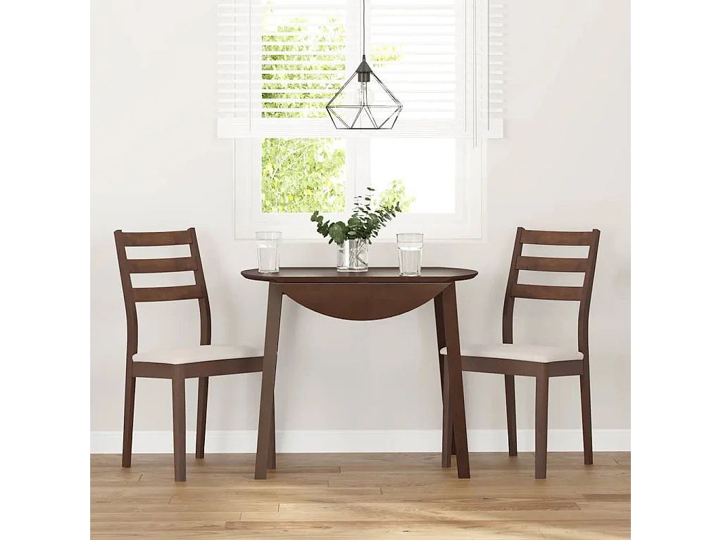 Chaises à manger coussins 2 pièces marron bois massif caoutchouc