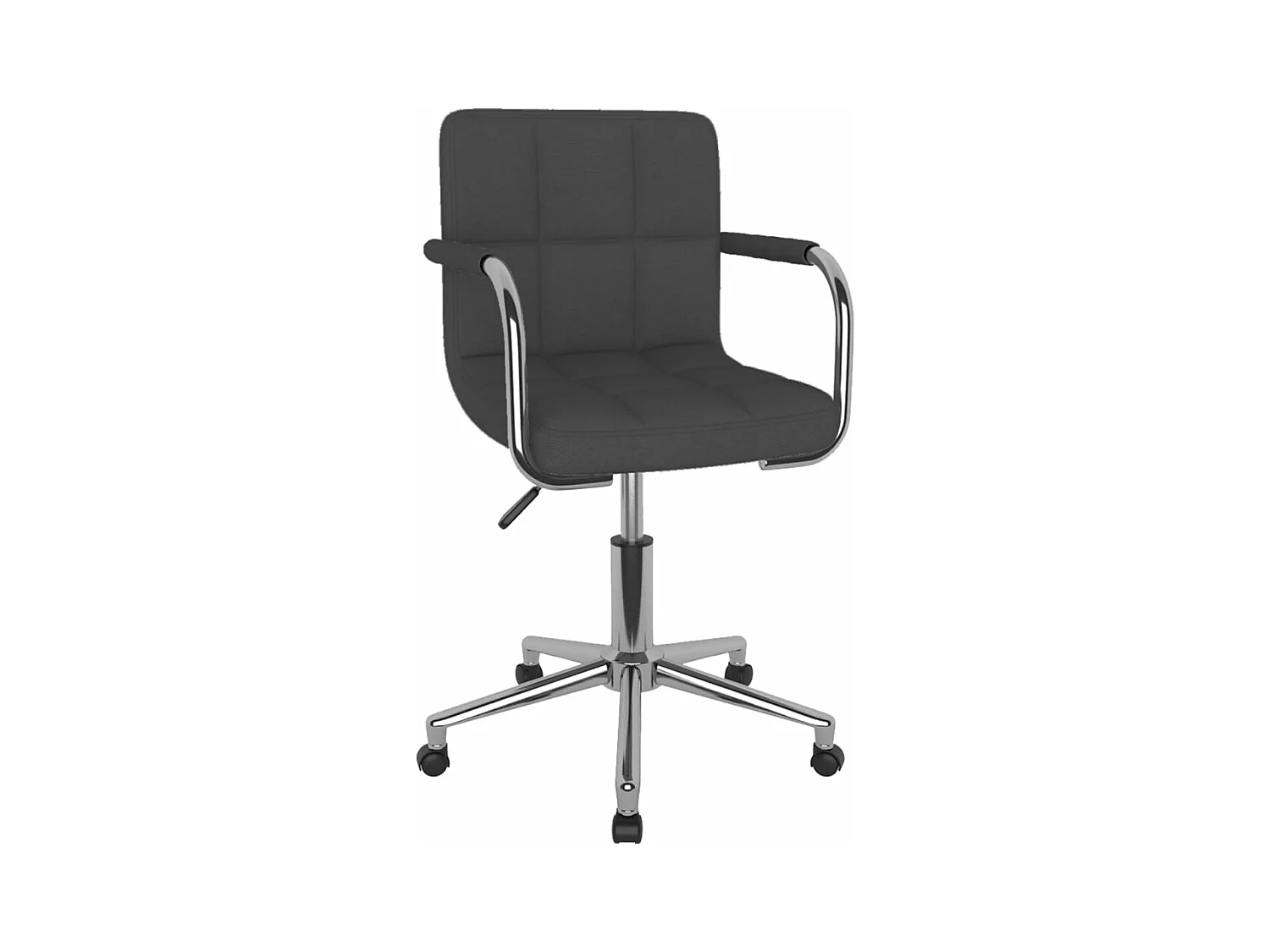 Chaise pivotante de salle à manger Gris foncé Tissu