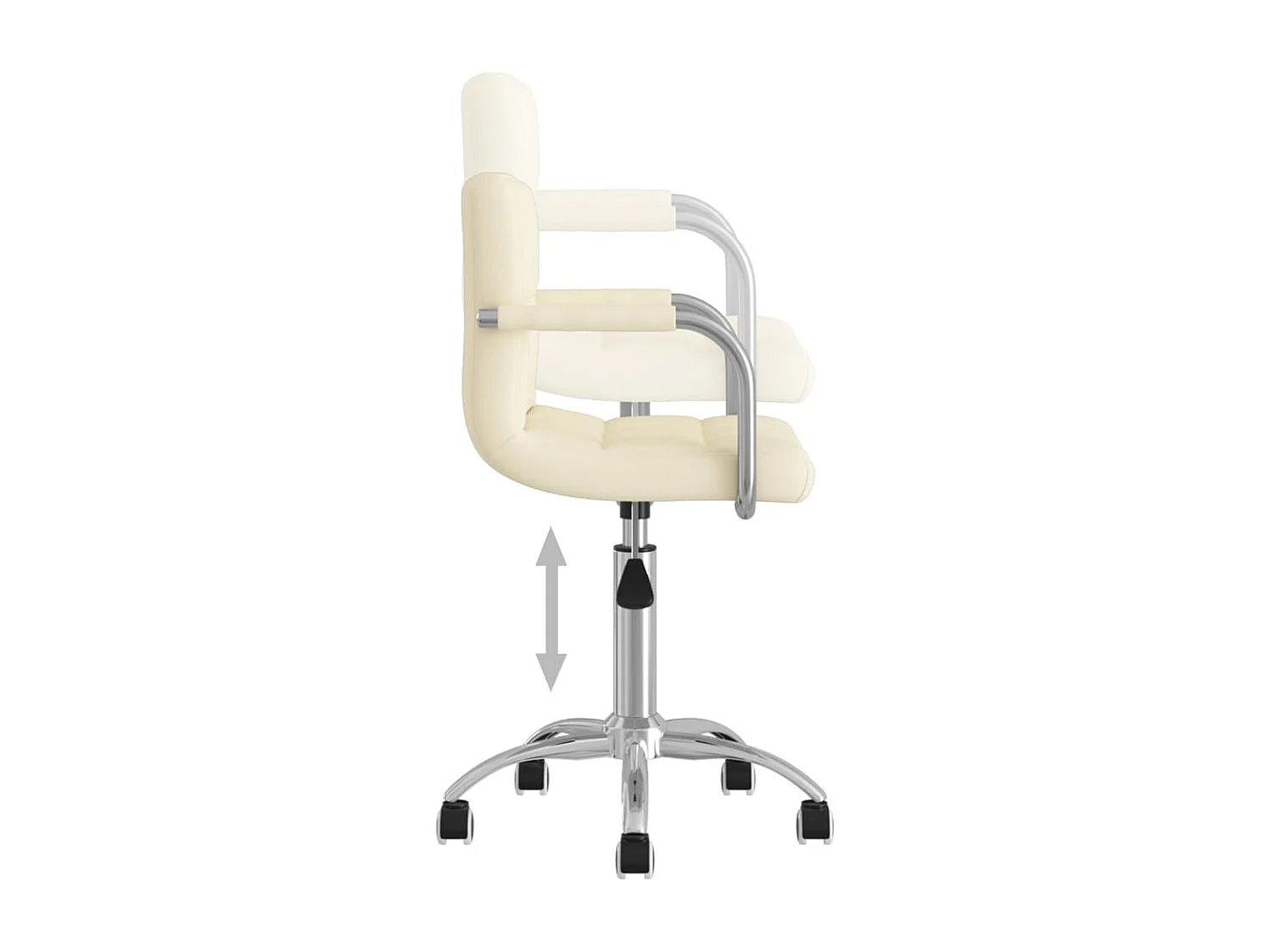 Silla de comedor giratoria tela color crema