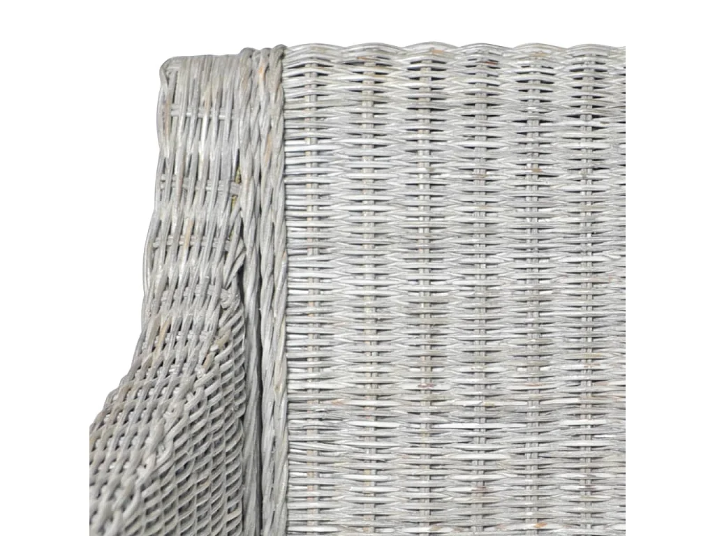 Cadeira de jantar com almofadão vime natural cinzento