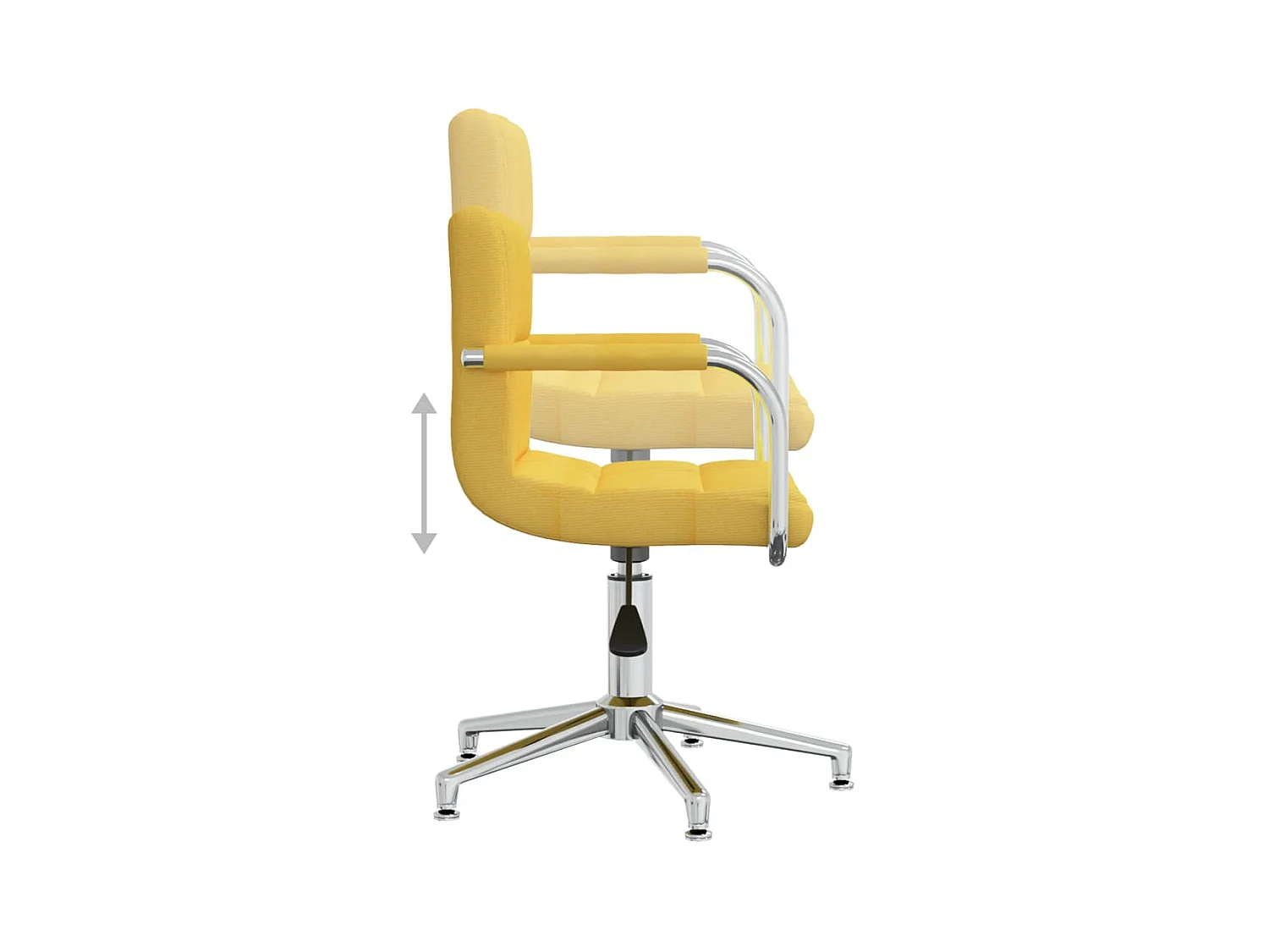 Chaise pivotante de salle à manger Jaune moutarde Tissu